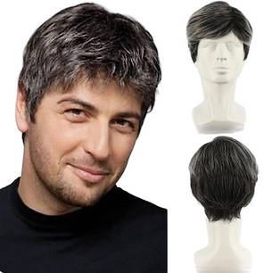 Перука чоловіча коротка чорна із сивиною VC Men 3571 / MW002A, фото 1