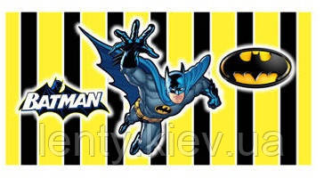 Наклейка тематична на пляшку (12 * 6 см) "Бетмен/Бетмен/Batman" жовта смужка
