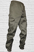 Тактичні штани на гумці хакі літо весна осінь чоловічі військові штани карго саржа літні весняні олива