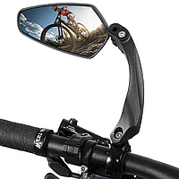 Велосипедное зеркало заднего вида на руль, Левое, Прямоугольное, 1шт / Велозеркало / Зеркало для велосипеда