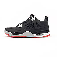 Кроссовки мужские Nike AIR Jordan 4 черные с красным SRV O11169