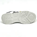 Жіночі шкіряні кросівки білого кольору з чорними вставками на шнурівці EL PASSO KY19AW-5 розмір 36, фото 9