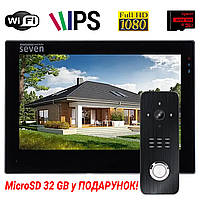 Комплект Wi-Fi домофону 7 дюймів з панеллю виклику SEVEN DP-7577/07Kit black