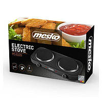Плита электрическая двухконфорочная Mesko MS 6509 для дома и дачи ( 2000Вт,контроль температуры) Гарантия 12
