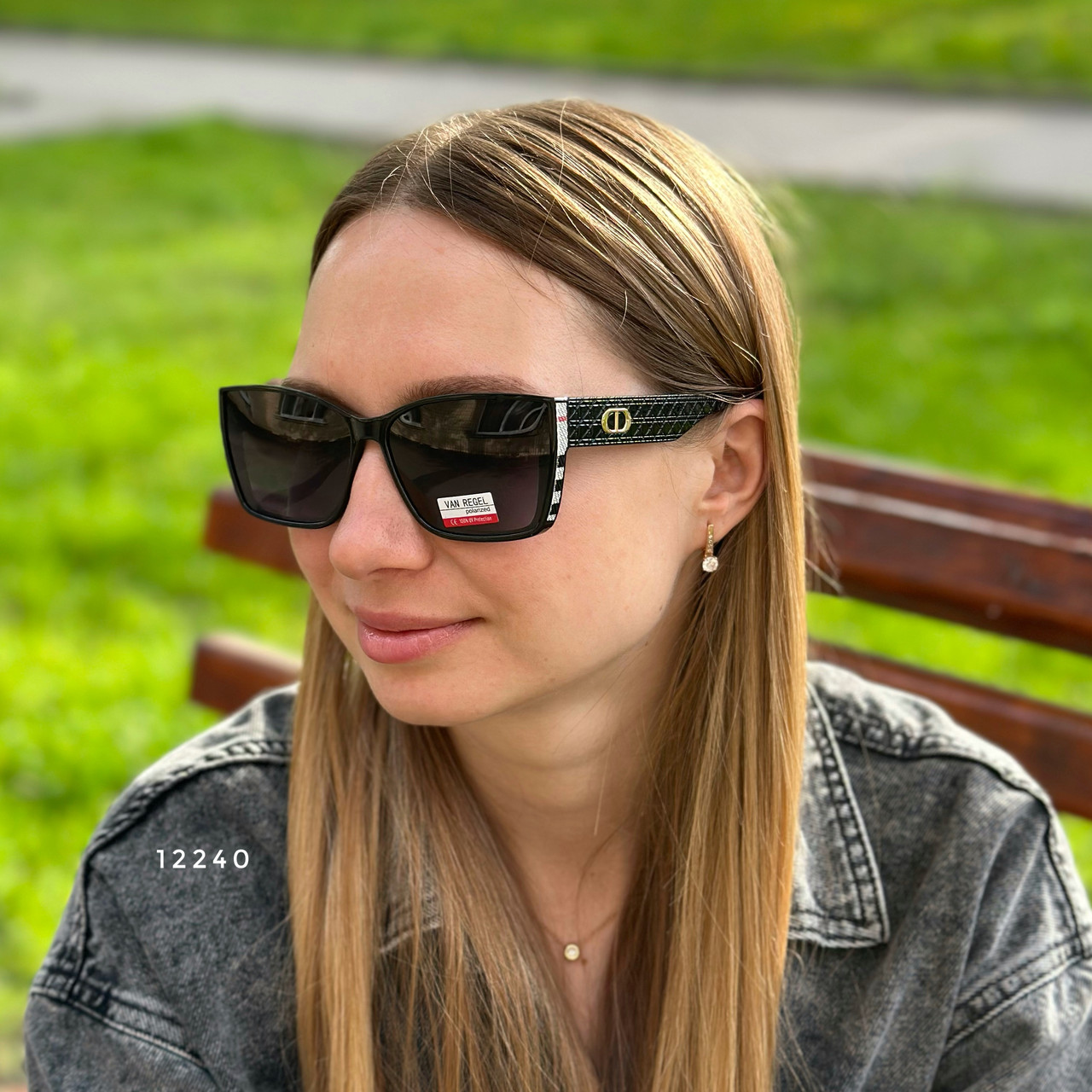 Чорні сонцезахисні окуляри з поляризованою лінзою, фото 1