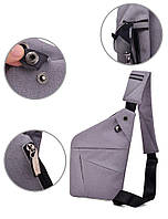 Мужская сумка через плечо, мессенджер Cross Body (система антивор) | сумка через плече (Гарантия 12 мес)