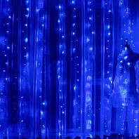 Новогодние гирлянды на окна гирлянда штора синяя шторы-водопады гирлянда из лампочек гирлянды мерцающие ZBY