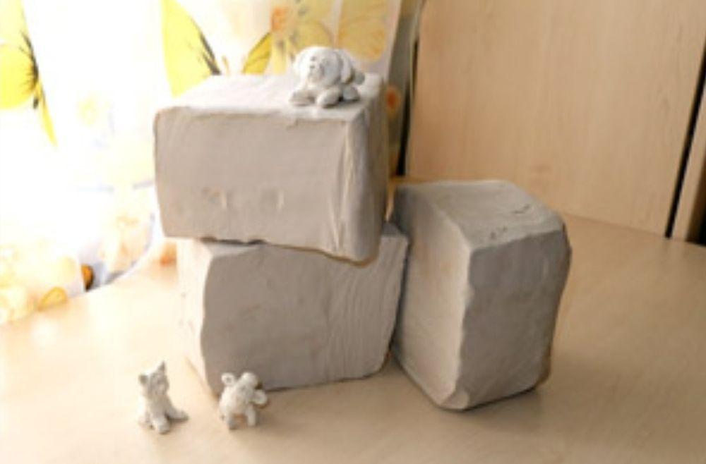 Глина біла для творчості 9 кг,керамічна маса, глина для ліплення