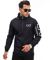 Armani EA7 мужская легкая модная брендовая куртка ветровка осень весна лето Армани черная