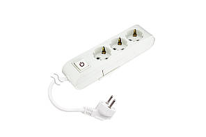 Подовжувач ДЕКО 3 гнізда 3 М з заземленням