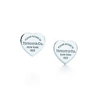 Срібні сережки кульчики Mini Heart Tiffany & Co Тіффані