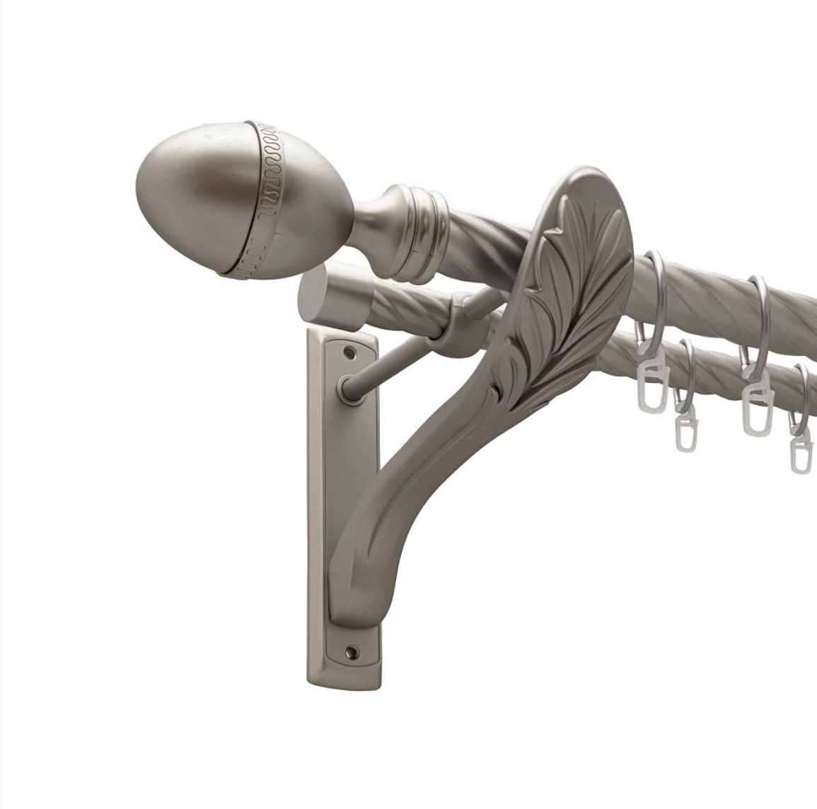 Карниз кований для штор подвійний сатин ретро Фарже 25мм х 16мм діаметр твістер кручена комплект, фото 1