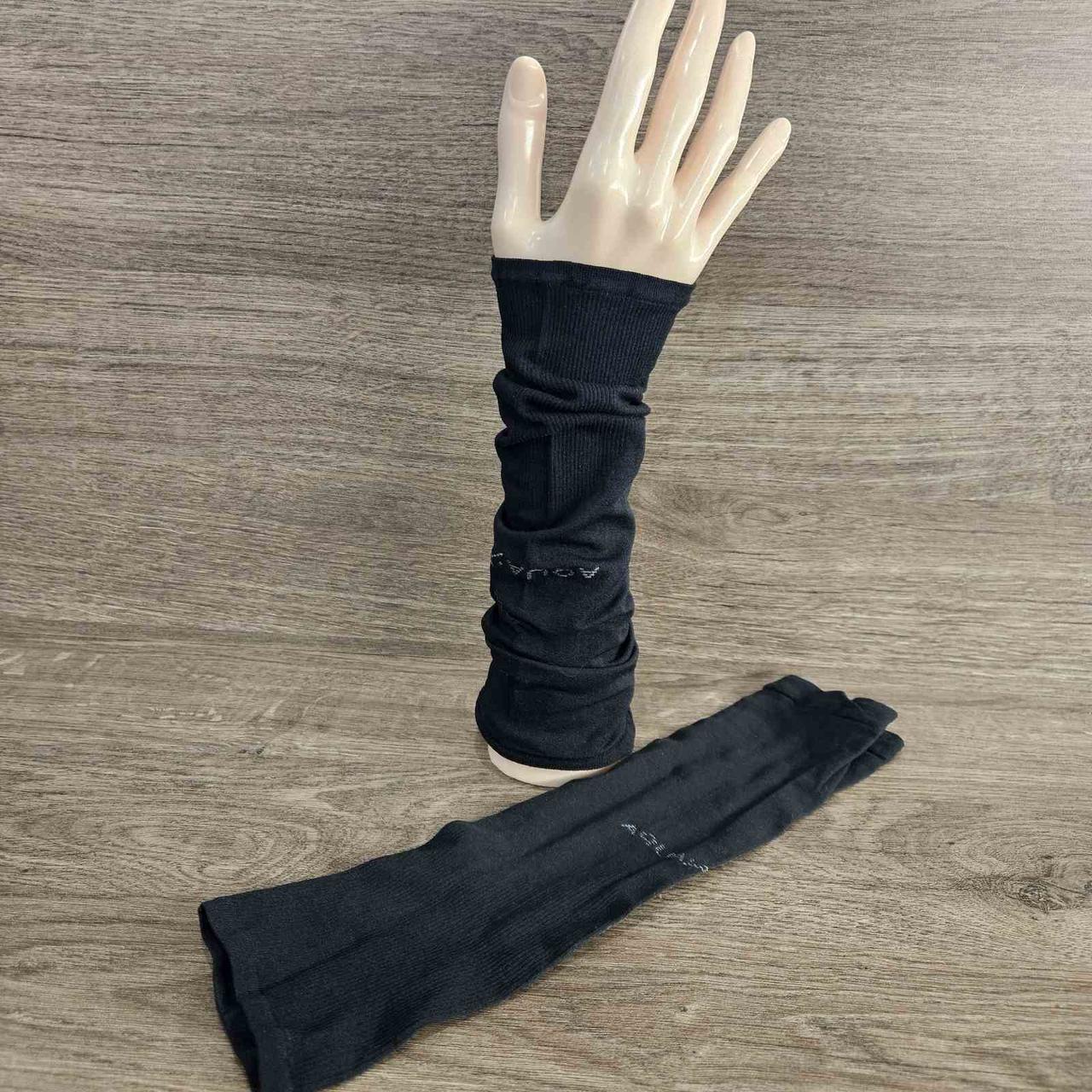 Митенки тонкие рукав, перчатки без пальцев Черные - фото 3 - id-p1387043439