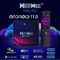 Приставка настроенная TV H96 Max V11 4/32 ГБ (Smart Android Iptv Box)