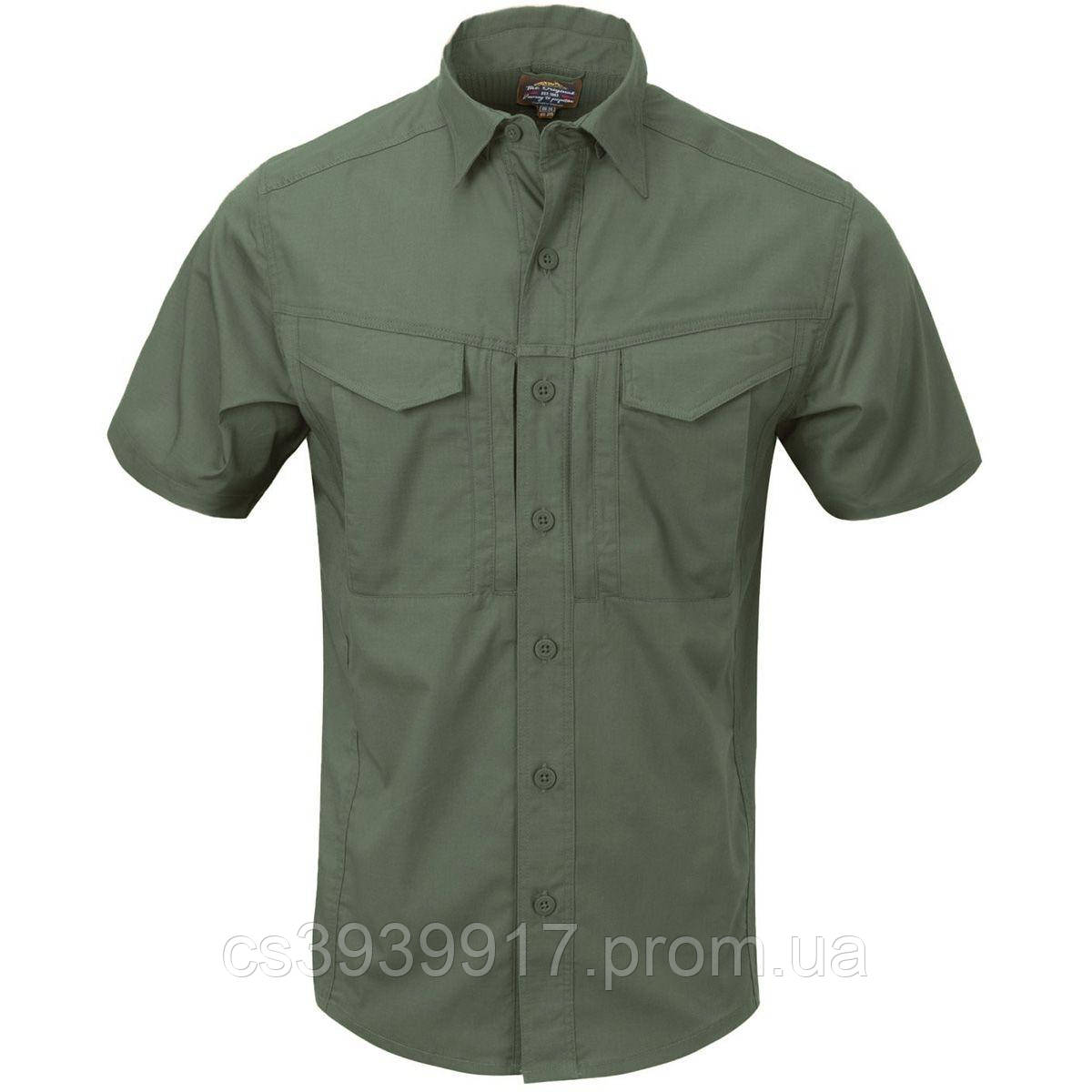 Сорочка Helikon Defender Mk2 PolyCotton Ripstop Short Olive Green,тактична зелена сорочка з коротким рукавом олива