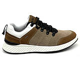 Кросівки чоловічі коричневі зі шнурівкою на білій підошві Mida 130636(339) розмір 40, фото 4