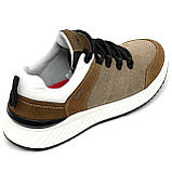 Кросівки чоловічі коричневі зі шнурівкою на білій підошві Mida 130636(339) розмір 40, фото 7