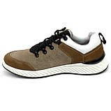 Кросівки чоловічі коричневі зі шнурівкою на білій підошві Mida 130636(339) розмір 40, фото 2