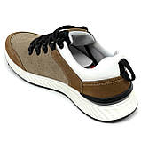 Кросівки чоловічі коричневі зі шнурівкою на білій підошві Mida 130636(339) розмір 40, фото 5