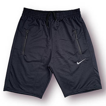 Шорти чоловічі спортивні двонитка напівбатали Nike, розміри 50-58, темно-сині, 013302
