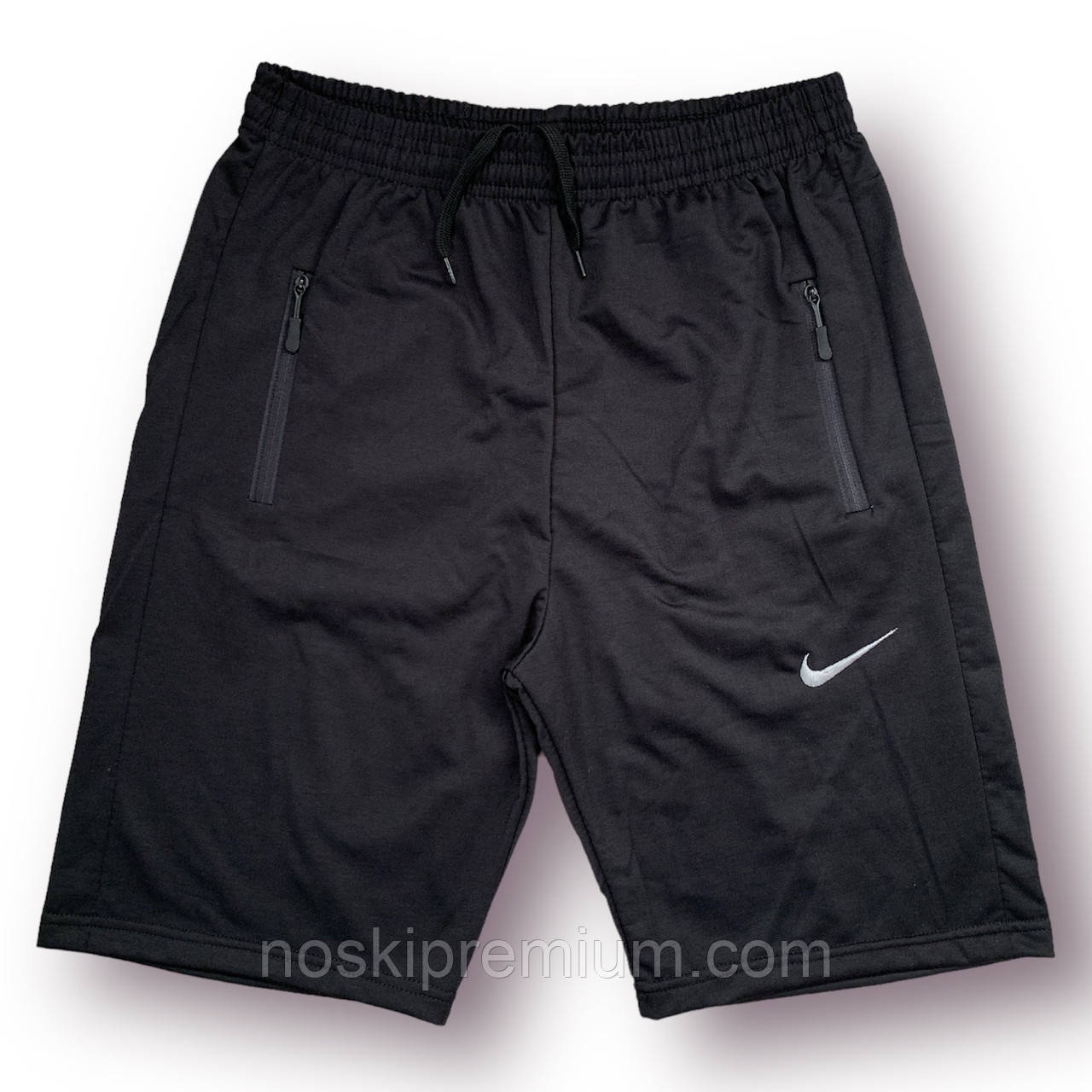 Шорти чоловічі спортивні двонитка напівбатали Nike, розміри 50-58, чорні, 013301
