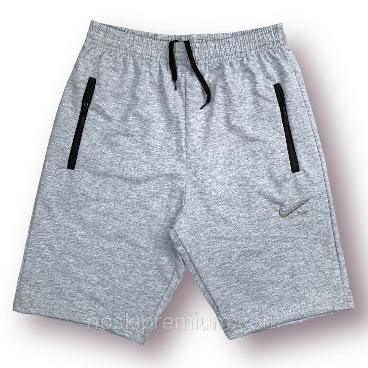 Шорти чоловічі спортивні двонитка напівбатали Nike, розміри 50-58, світло-сірі, 013303