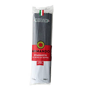 Макарони ARMANDO Spaghetti Nero di seppia, 500 г, 24 уп/ящ