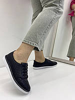 Мокасины женские Aras Shoes 301-siyah черные на шнуровке 37