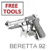 Металлический 3D-пазл - Пистолет Beretta Беретта. Модель набор DIY конструктор. Игрушка-головоломка для детей