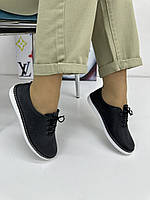 Мокасины женские Aras Shoes 401-1-siyah черные на шнуровке 37