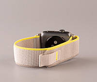 Ремешок Apple Watch Nylon размер 38/40/41 мм серый/желтый (реминець эпл вотч)
