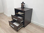 Тумба у спальню 2 ящики та 1 відкрита полиця колір венге 48*40*37см, фото 2