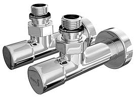 Mario Комплект кутовий кранів для радіаторів, хром