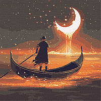 Картина по номерам "На пути к луне с красками металик" Идейка KHO5041 50х50 см sl