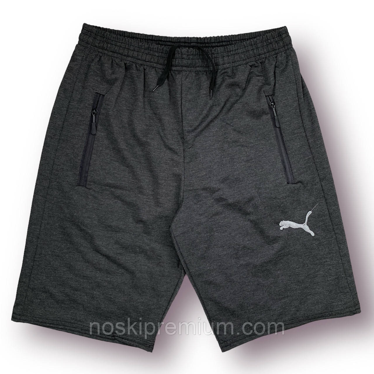 Шорти чоловічі спортивні двонитка напівбатали Puma, розміри 50-58, темно-сірі, 013314