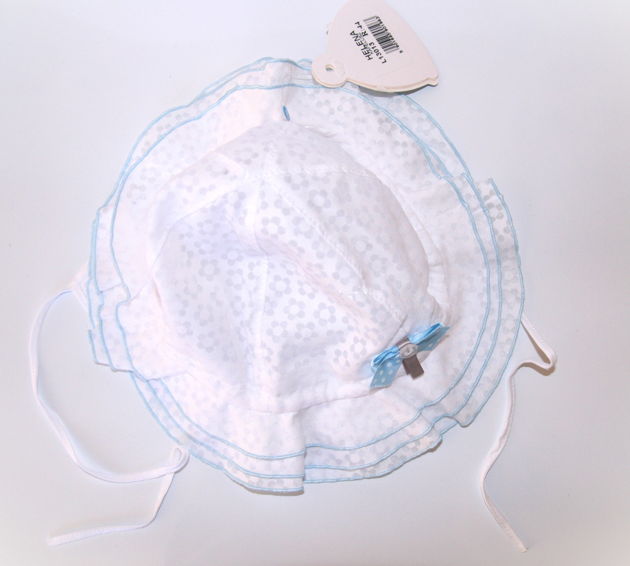 Капелюшок-панамка для дівчинки на зав'язках "Біла чарівність", Jamiks, 44 см, 48 см