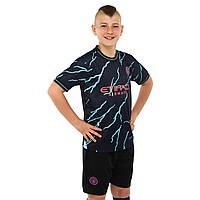 Форма футбольная детская Manchester City Манчестер SP-Planeta 6350 размер M (24) рост 130-135см Black-Blue