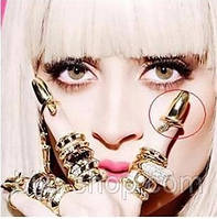 Кольцо на ногти Леді Гага, розміри - 11, 12, 13, 14, колір антич золото, антич серебро