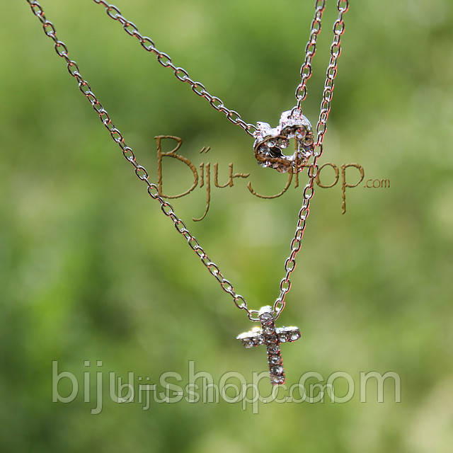 Кулон хрест із серцем, фото 1