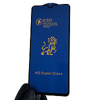 Защитное стекло 5D Lion для телефона Samsung Galaxy A70 SM-A705F противоударное на самсунг а70 чёрное