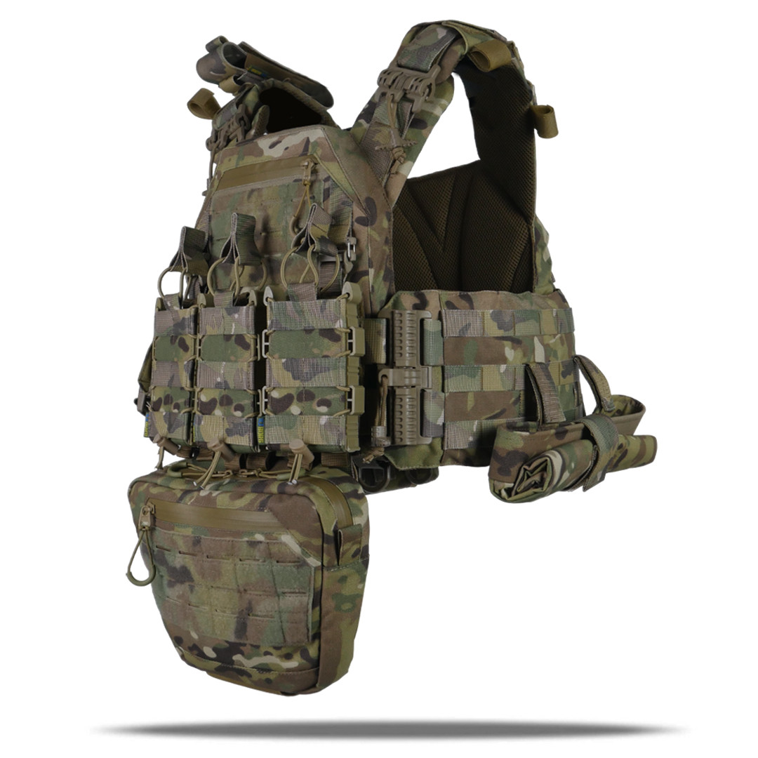 Комплект мультикам Плитоноски Kiborg GU gen.2 з з’ємною передньою панеллю Molle + 6 підсумків