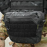 Сумка-напашник Чорний Мультикам XL Kiborg GU під бронепакет Виготовлений з Cordura 1000D +NIR-просочення ( від ПНБ), фото 10