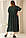 Легка літня темно-зелена сукня вільного крою FREE SIZE (на ОГ120-130 см) з вишивкою спереду №618-5, фото 2
