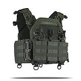 Комплект хакі Плитоноски Kiborg GU gen.2 з з’ємною передньою панеллю + 3 підсумки під 1 магазини, фото 4