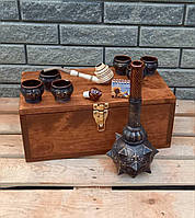 Подарунковий набір Козак для чоловіка булава в дерев'яному ящику з люлькою