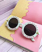 Солнцезащитные очки женские круглые L'aveugle Par Amour белые, стильные имиджевые очки с серыми линзами