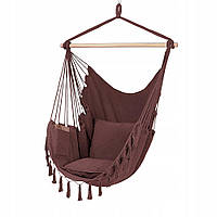 Кресло гамак подвесное бразильское BOHO 100см + 2 шт подушки Burgundy