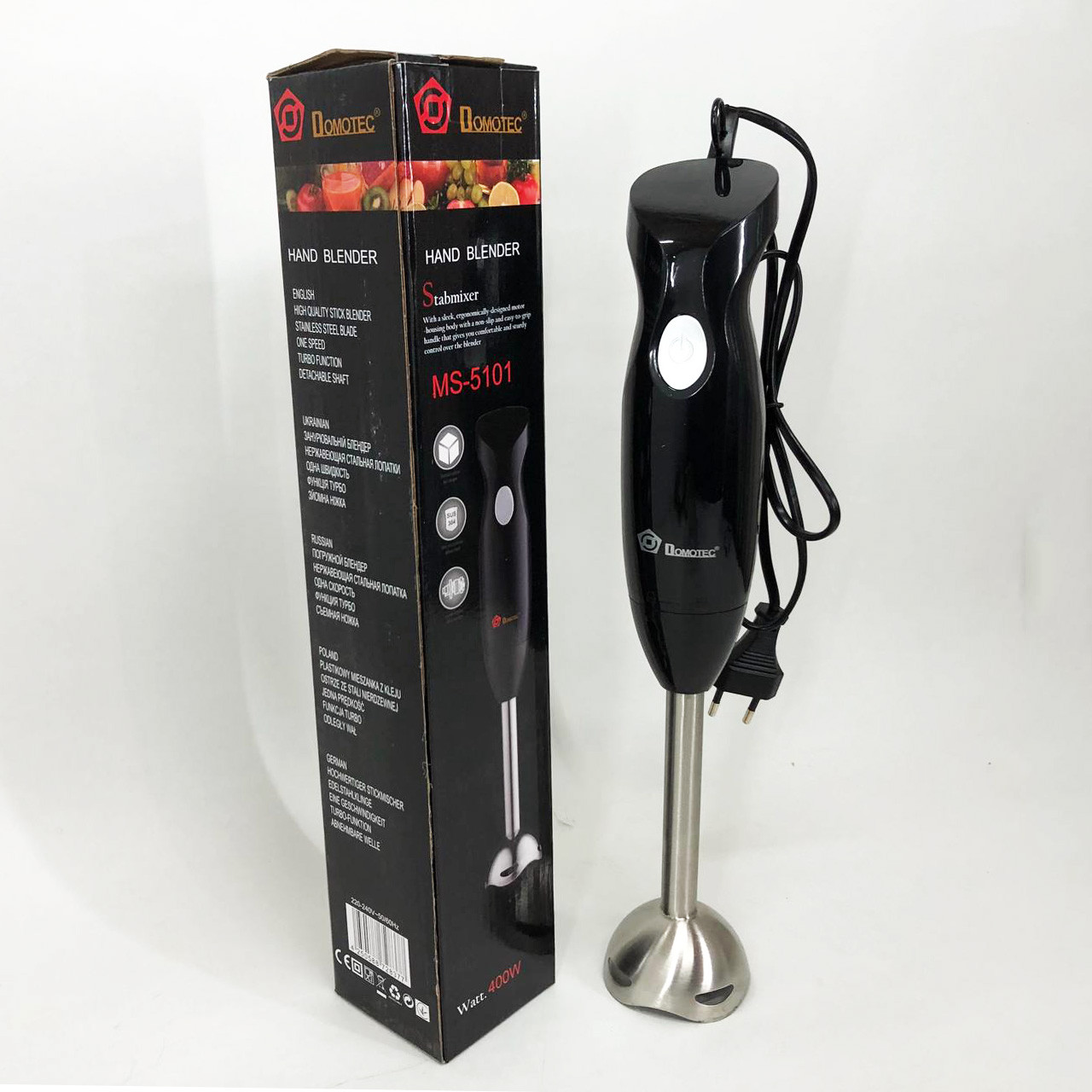 Блендер DOMOTEC MS-5101 погружной, 350Вт, нержавейка, блендер для ...