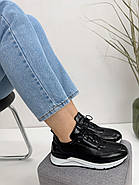 Кросівки  жіночі TwoGo 1625-siyah чорна лак-шкіра 37, фото 3