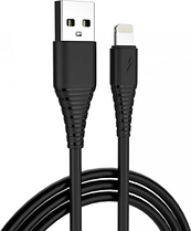 Кабель USB - Lightning 1 м ColorWay Black, 2.4A (CW-CBUL024-BK)